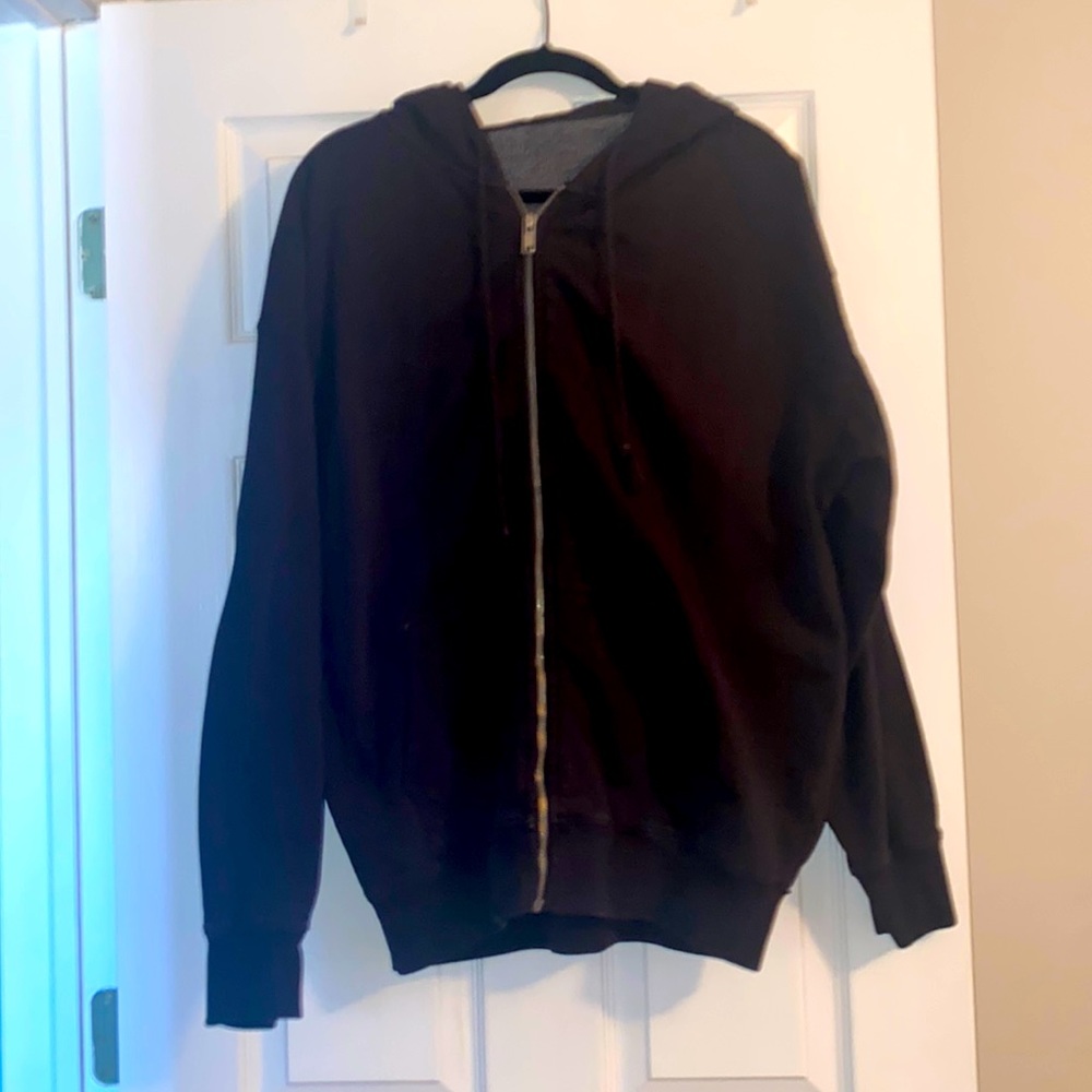 John Galt oversized black zip up